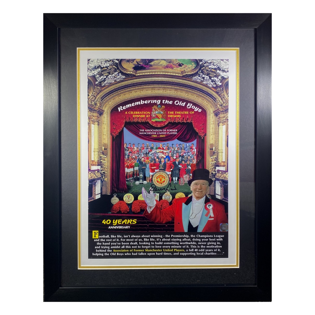 "Remembering The Old Boys" Framed Print Signed by Denis Law (XL)