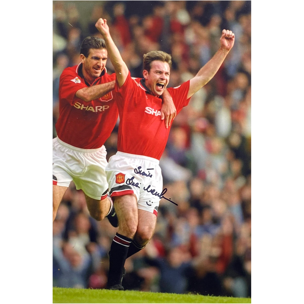 Brian McClair Signed Photo - 1996 Celebration with Cantona (M)