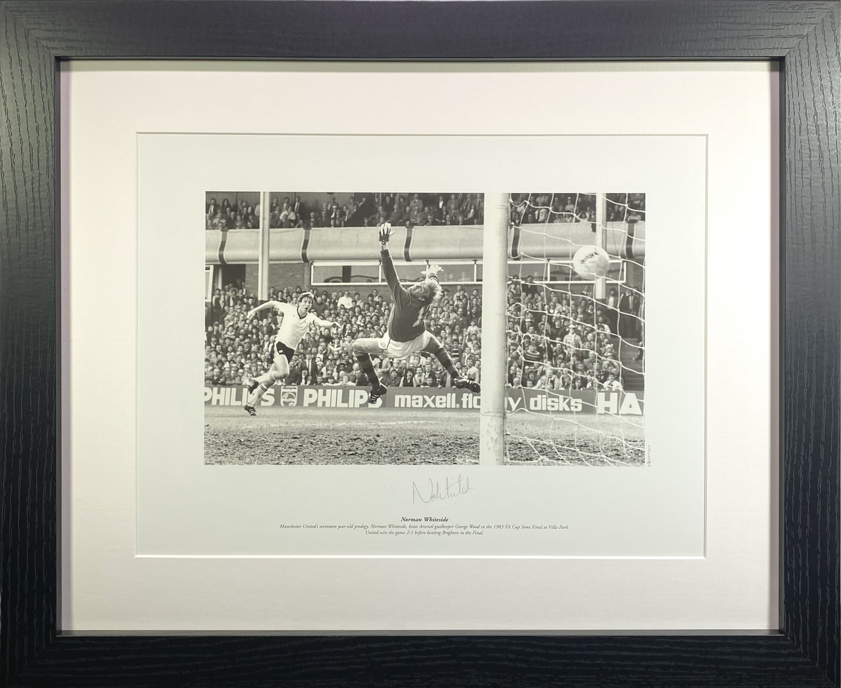 Norman Whiteside 1983 FA Cup Semi Final Framed Signed Print (L)