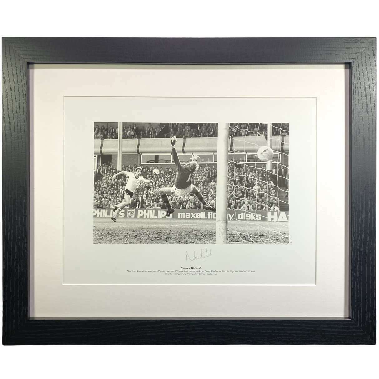 Norman Whiteside 1983 FA Cup Semi Final Framed Signed Print (L)