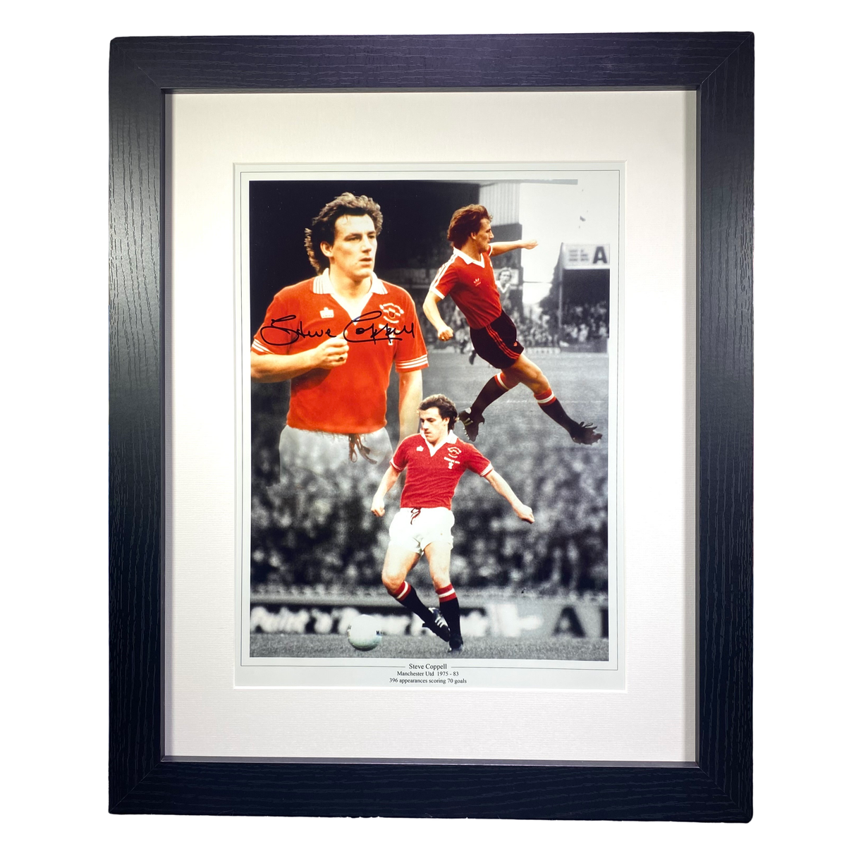 Steve Coppell Manchester United Legend Montage Signed Framed Photo Print (L)