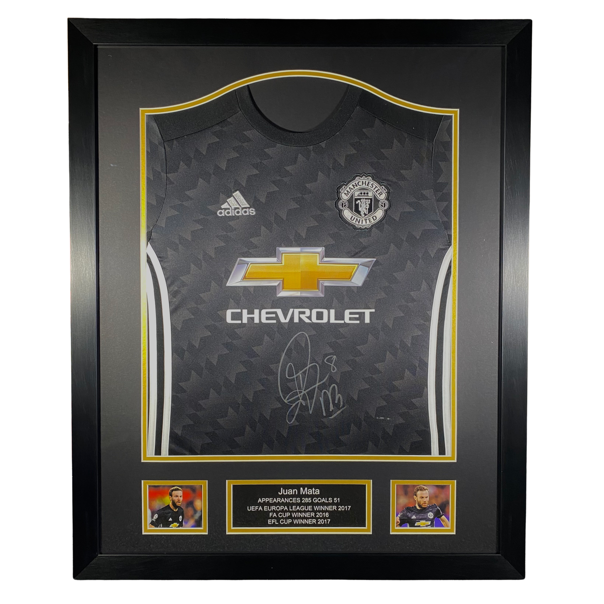 Juan Mata Signed & Framed 2017/18 Manchester United Away Shirt (Frame XXL)