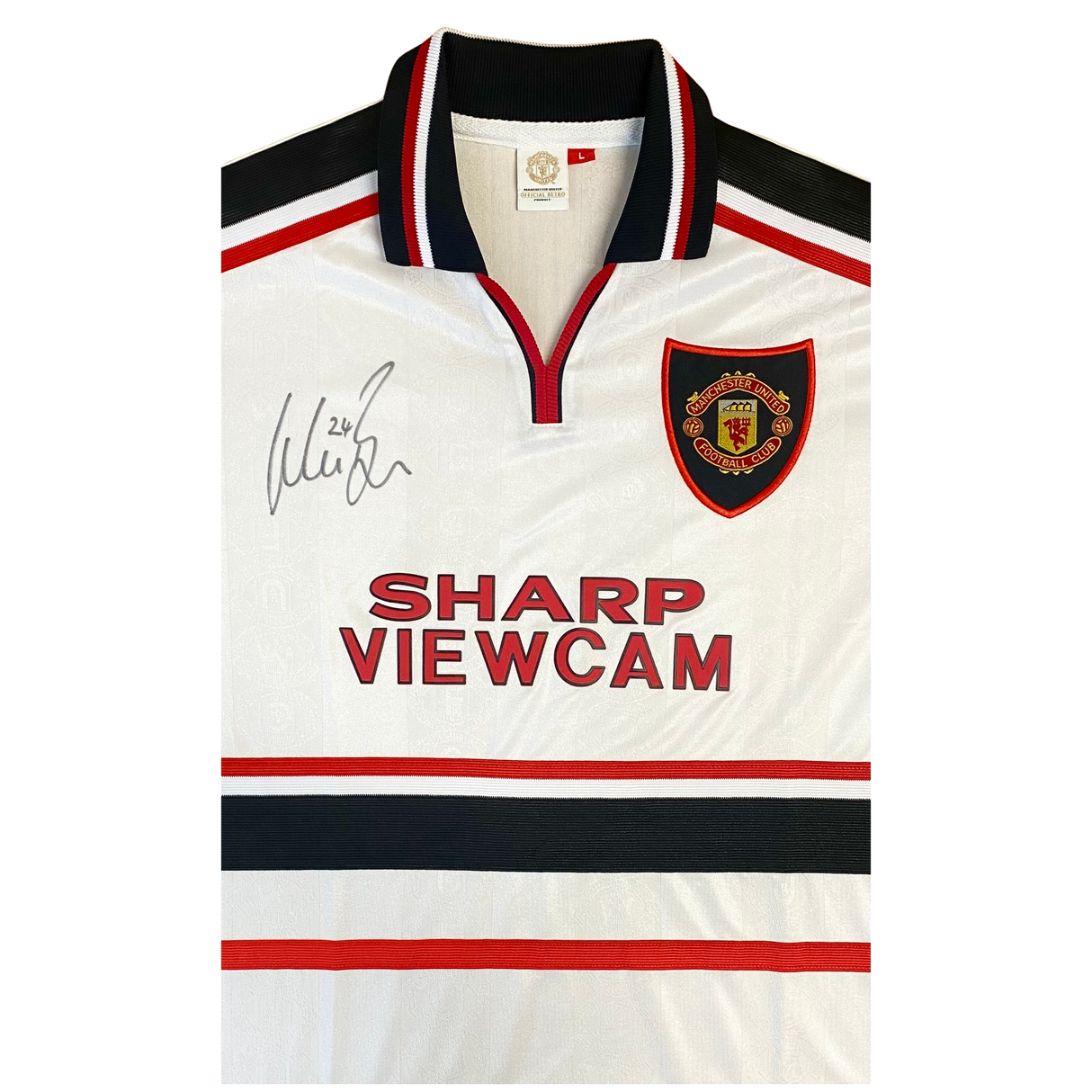 Wes Brown signed 1999 White Away Shirt