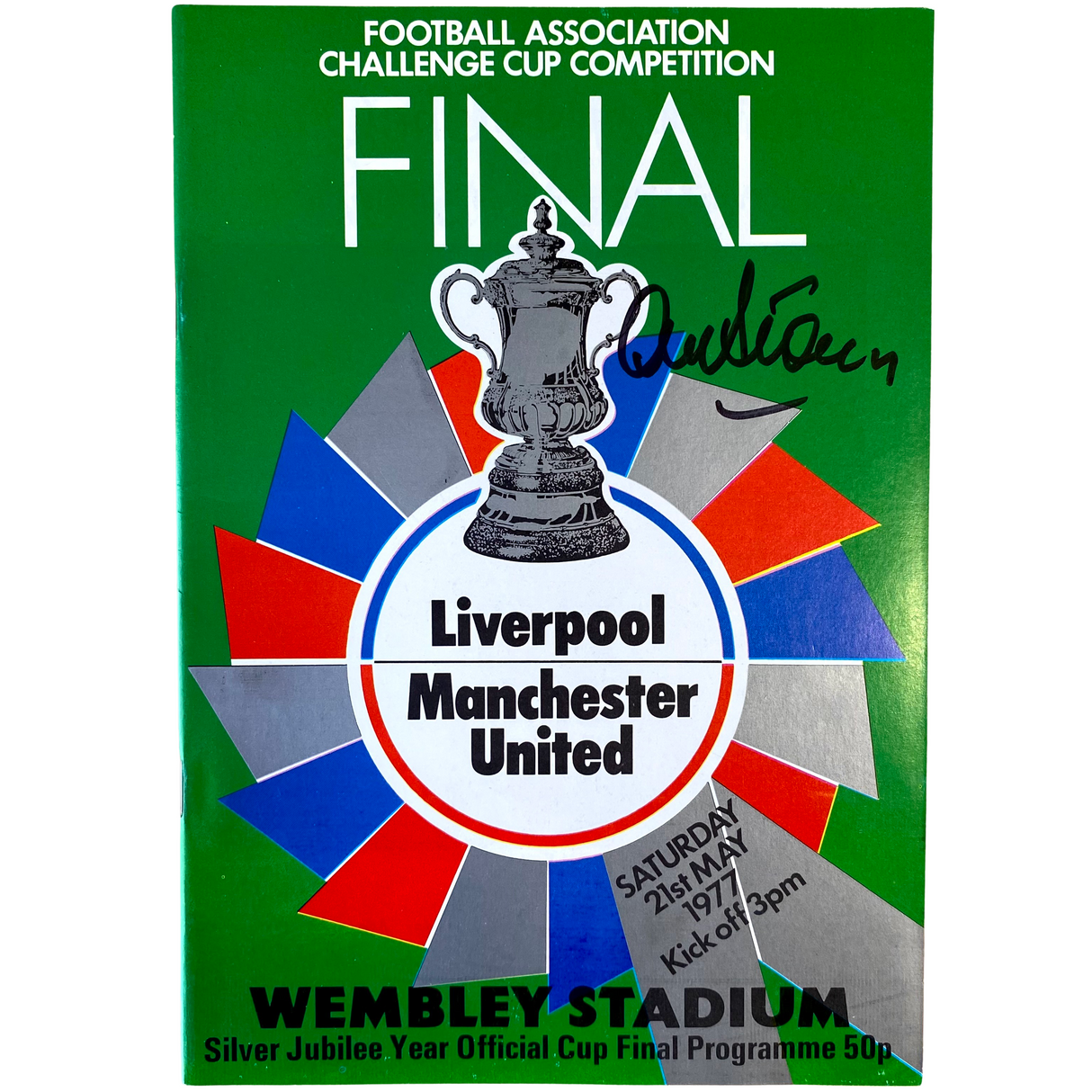 1977 FA Cup Final Programme Signed by Alex Stepney (S)