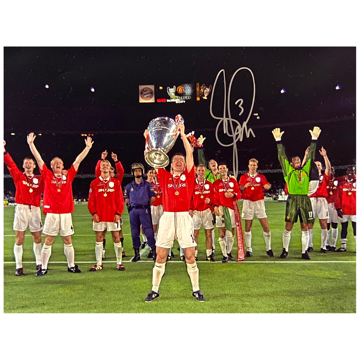Denis Irwin Signed Champions League Final 1999 Photo Print (L)