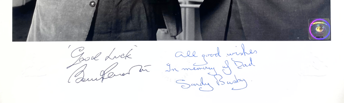 Sir Bobby Charlton & Sandy Busby Signed "Top of the Pops" Framed Print (Frame M)