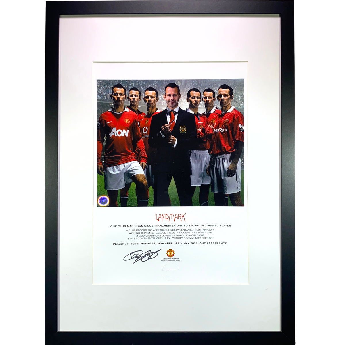 Ryan Giggs Signed "Landmark" Framed Print (Frame M)