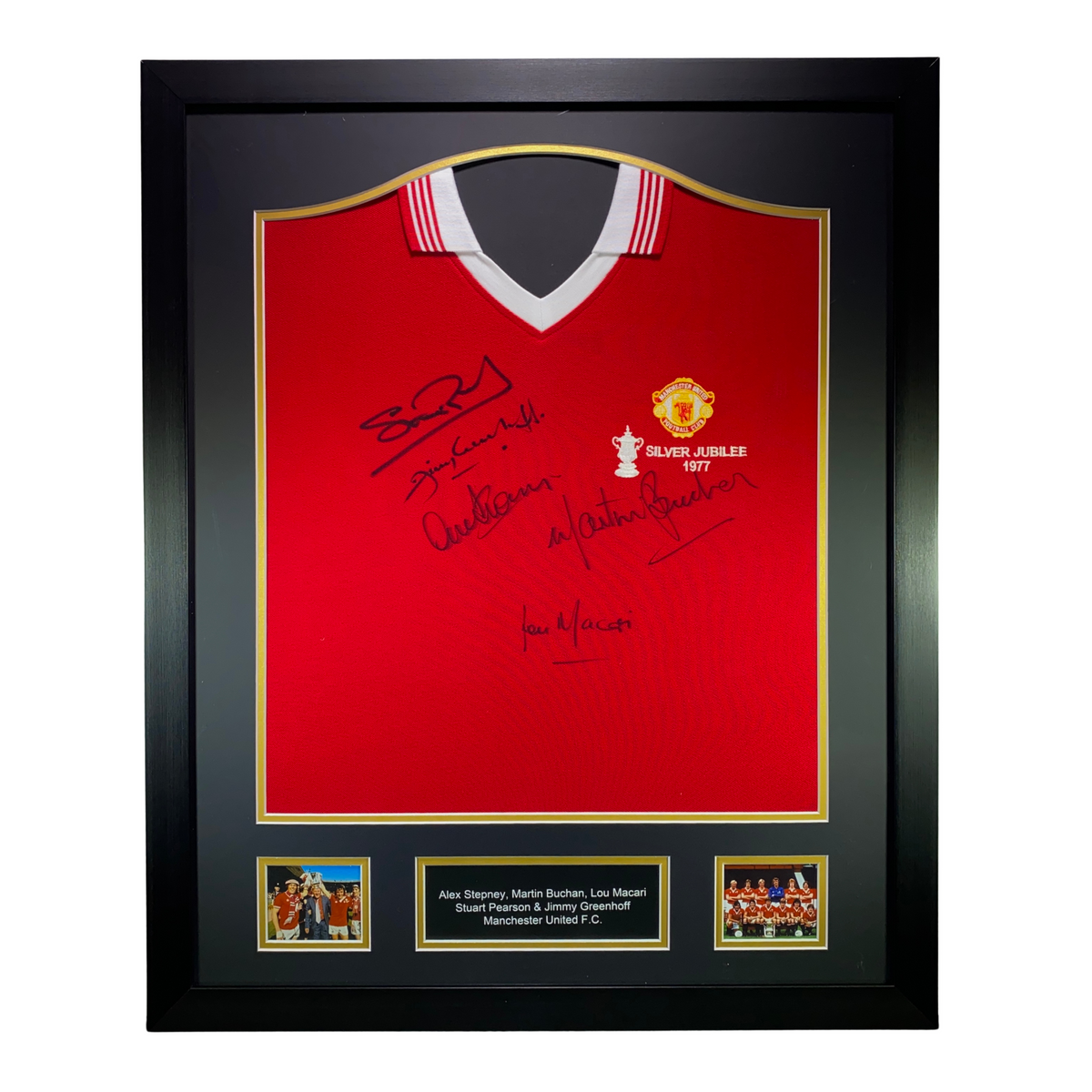 1977 FA Cup Final Shirt Signed by Buchan, Greenhoff, Macari, Pearson & Stepney