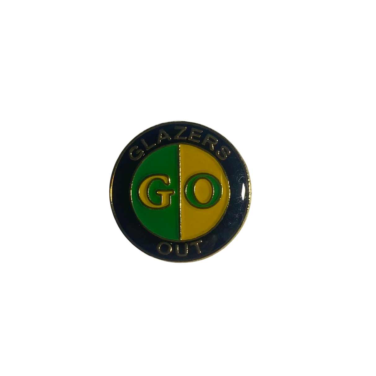 Green and Gold Glazers Out Badge