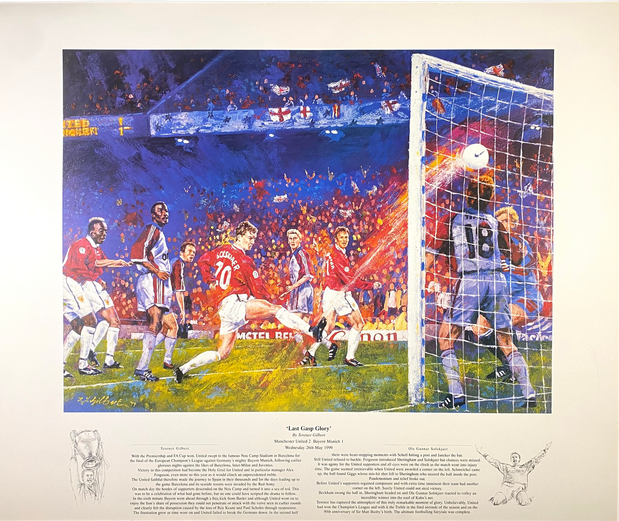 Ole Gunnar Solskjaer 1999 "Last Gasp Glory" Artwork Print (L)