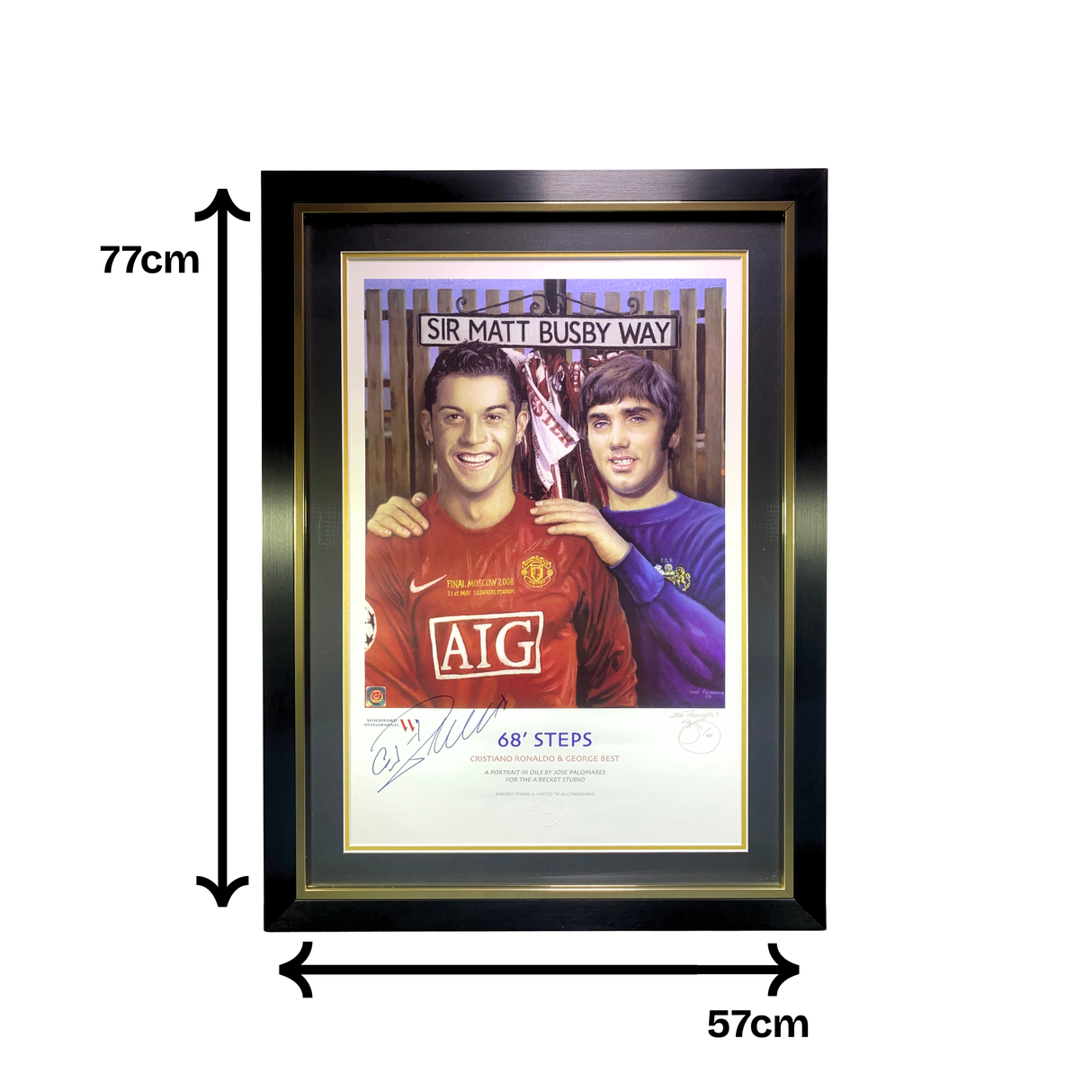 "68 Steps" Framed Artwork Print Signed by Cristiano Ronaldo (Frame XL)
