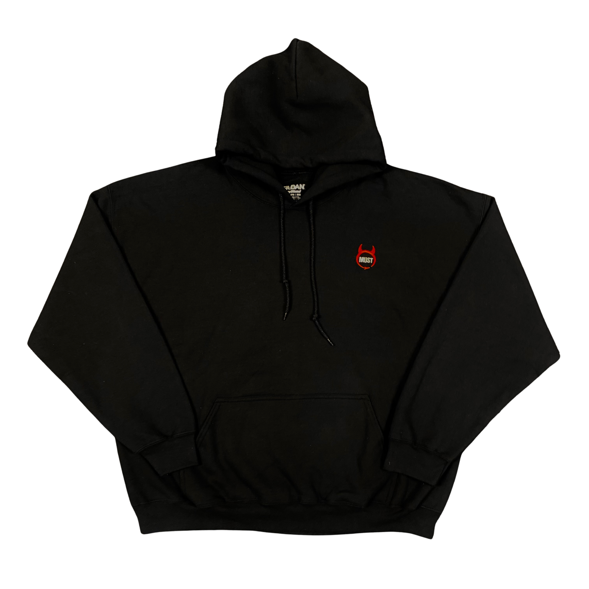 Hoodie With the MUST Logo in Red and White