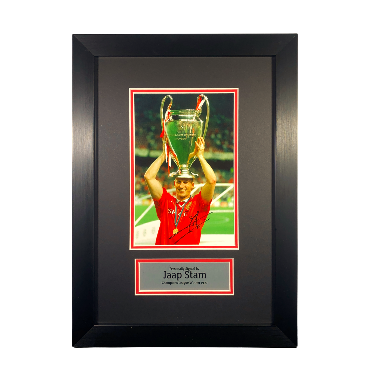 Jaap Stam Signed 1999 Framed Photo Print (Frame M)