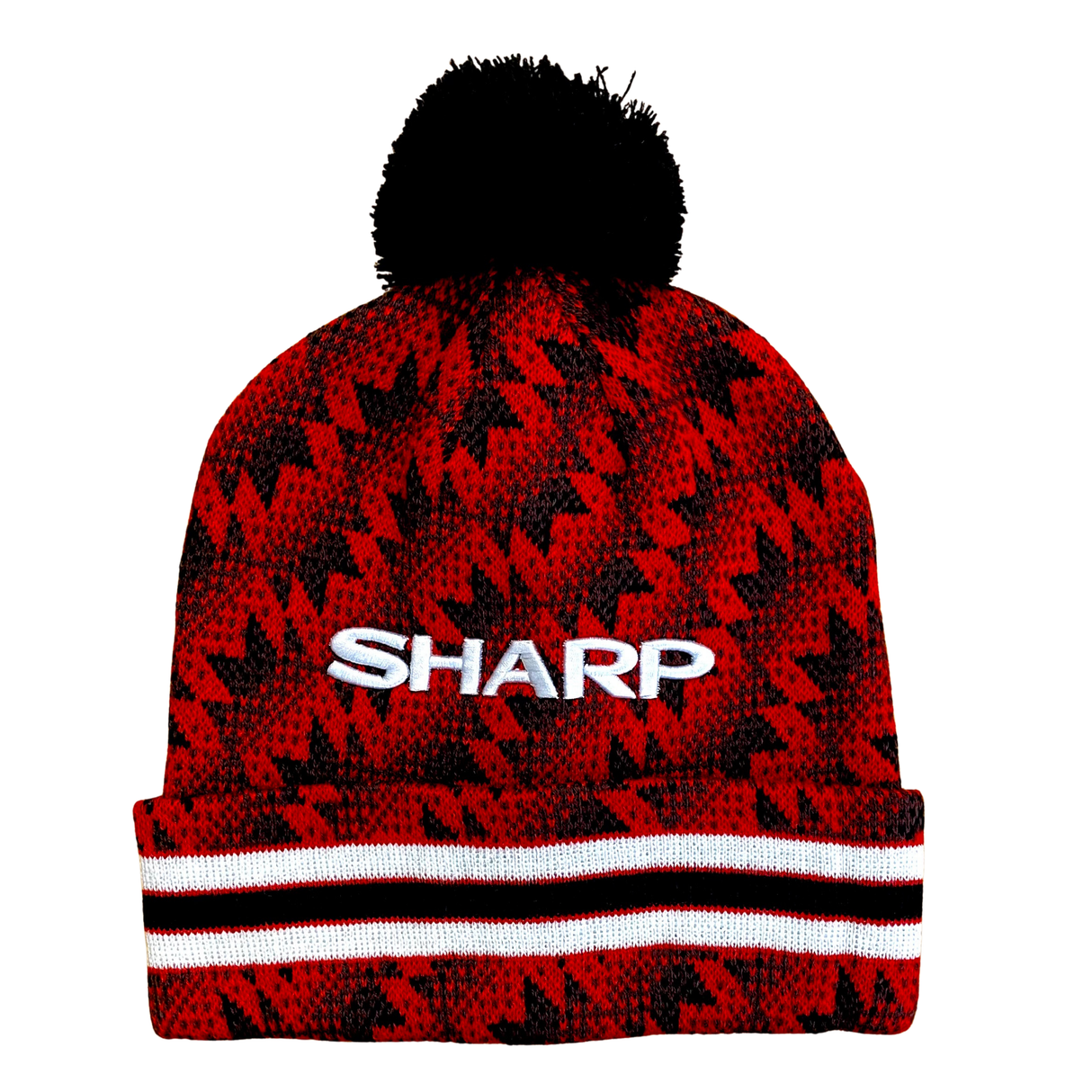 1990 SHARP Red and Black "Tracksuit" Bobble Hat