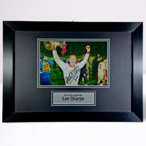 Lee Sharpe 1991 Cup Winners' Cup Final Framed Signed Photo Print (M)