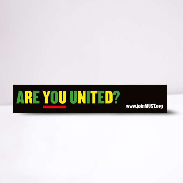 Car Sticker - ARE YOU UNITED? banner