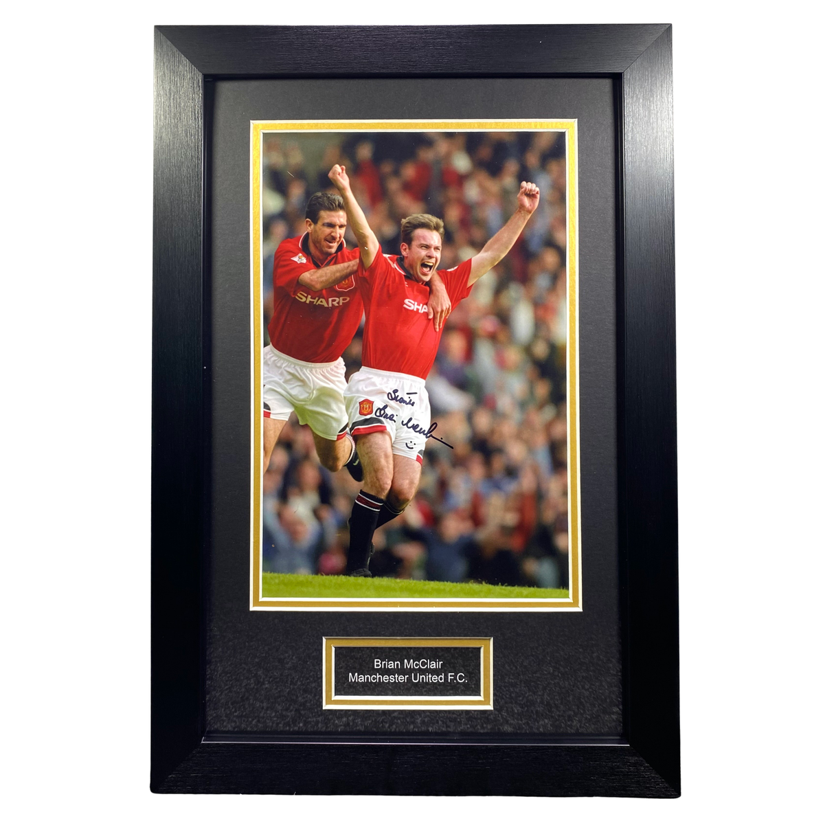 Brian McClair Signed Photo - 1996 Celebration with Cantona (M)