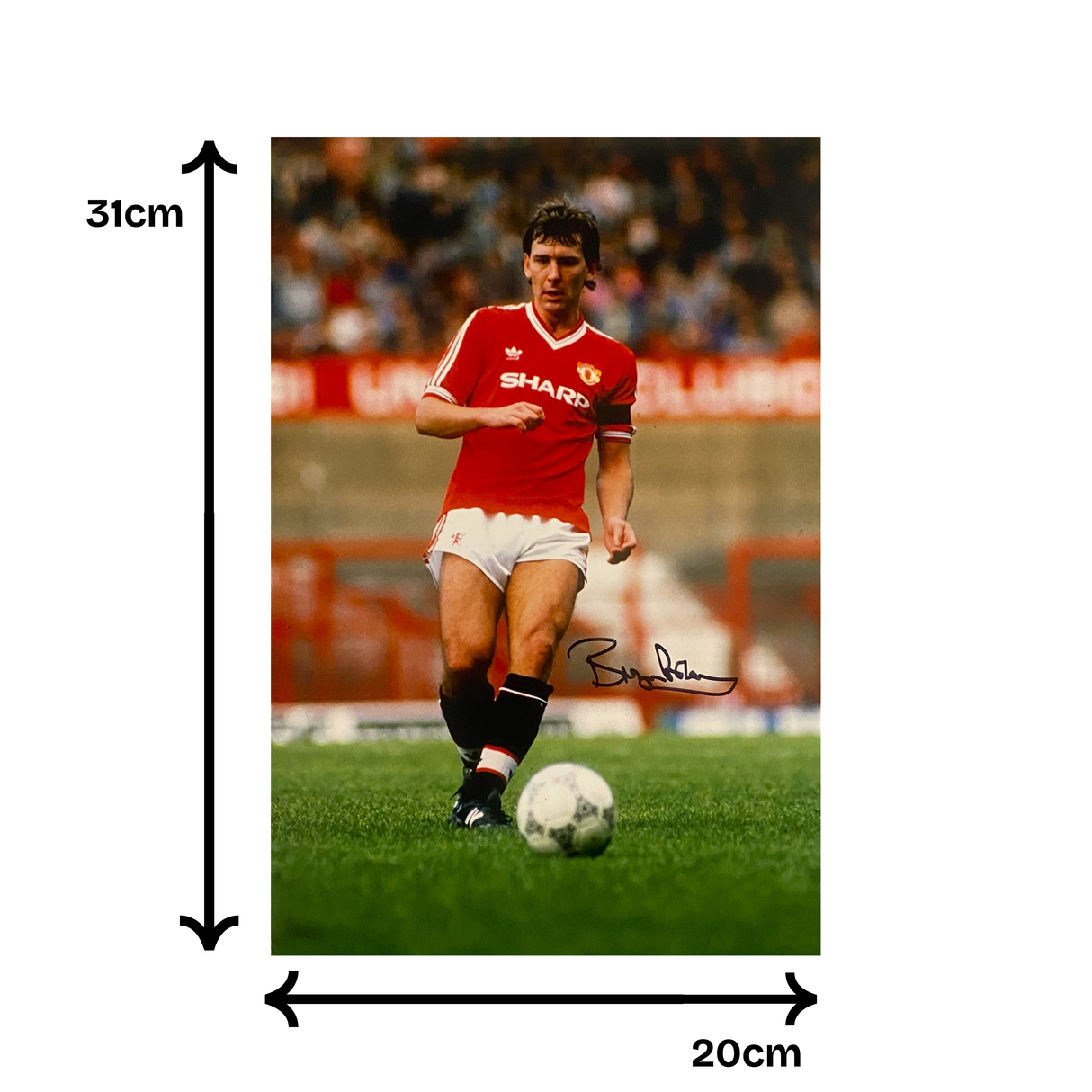 Bryan Robson 87/88 Hand Signed Photo Print (M)
