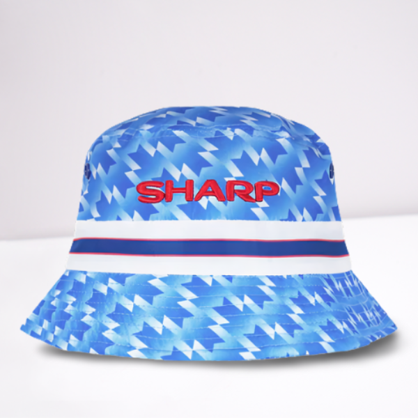 1990 SHARP Blue and White Away Bucket Hat