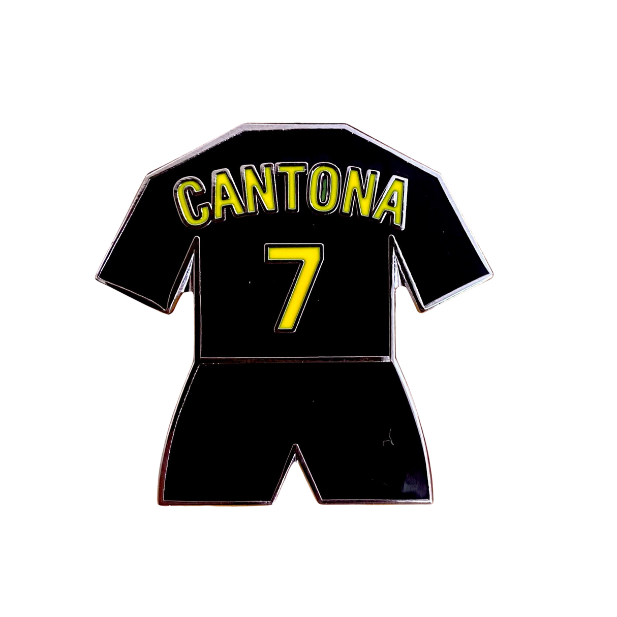 Eric Cantona Black/Yellow Away Player Kit Badge