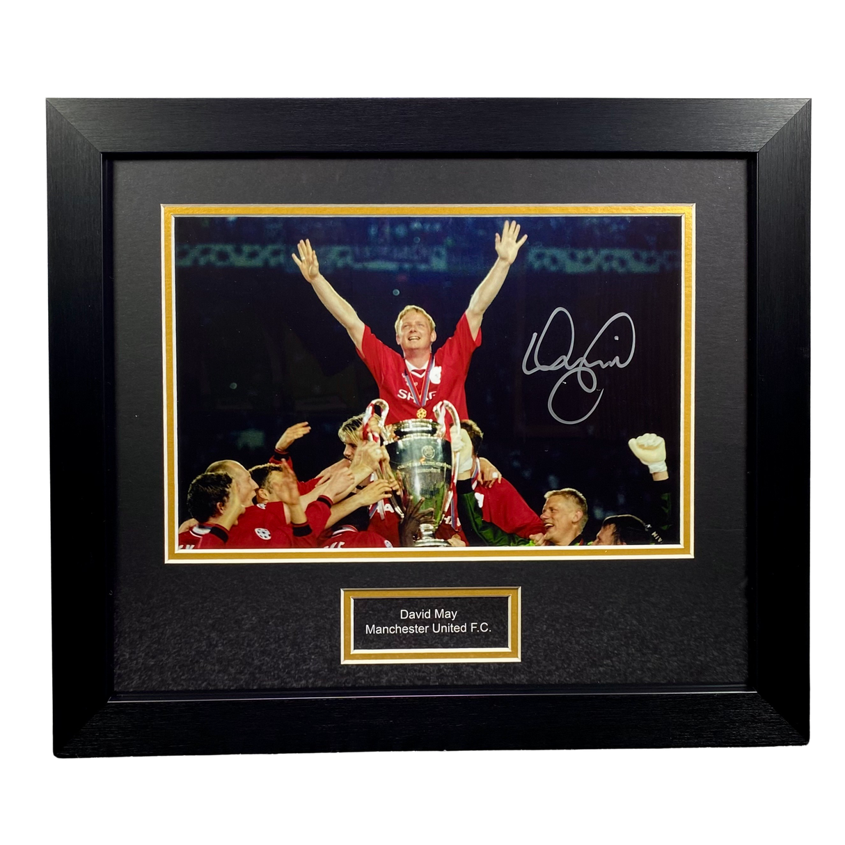 David May Signed 1999 UCL Final Photo Print (M)
