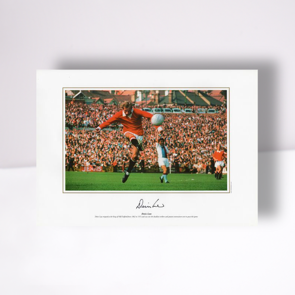 Denis Law Signed & Framed Manchester United Photo - On the Volley!