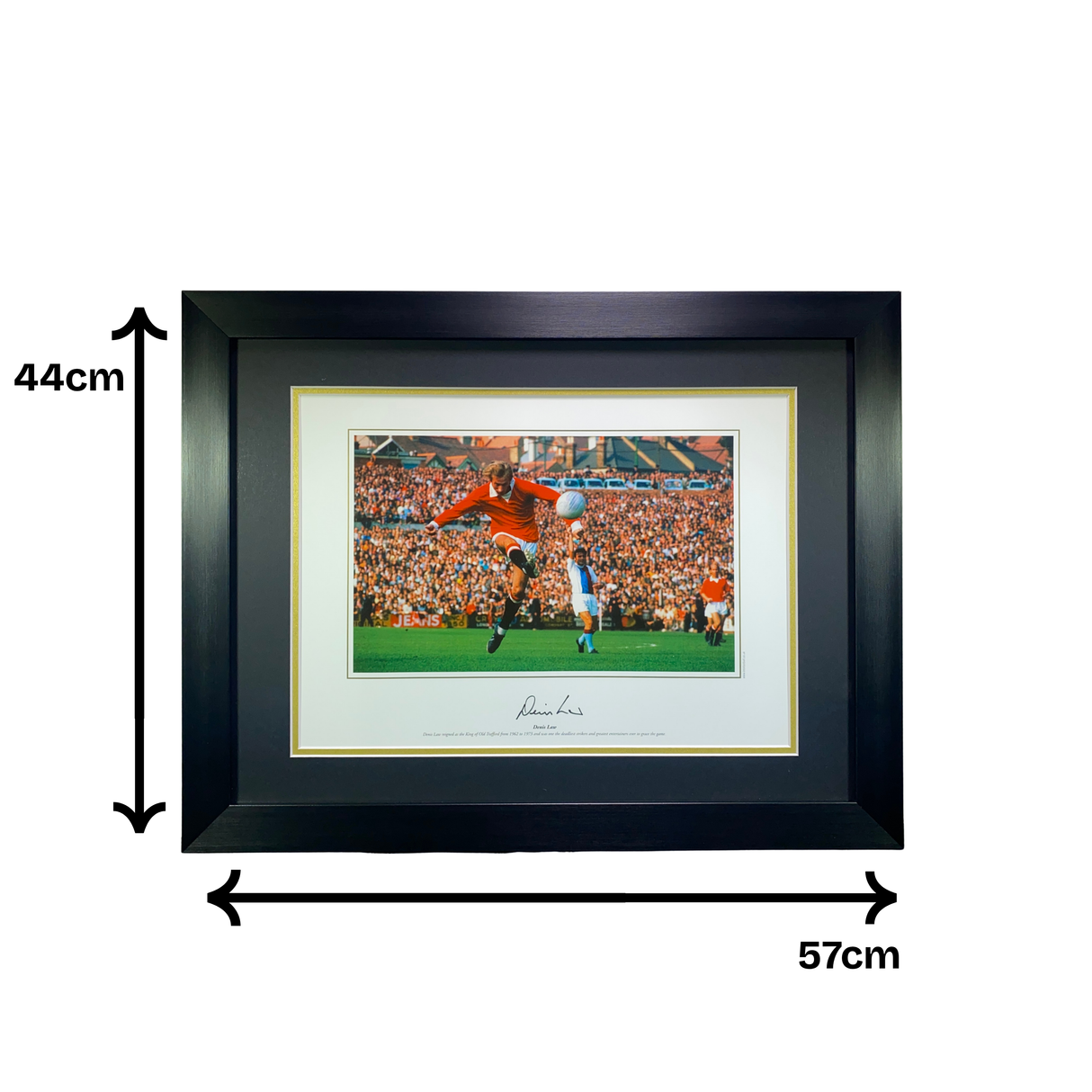 Denis Law Signed & Framed Manchester United Photo - On the Volley! (L)