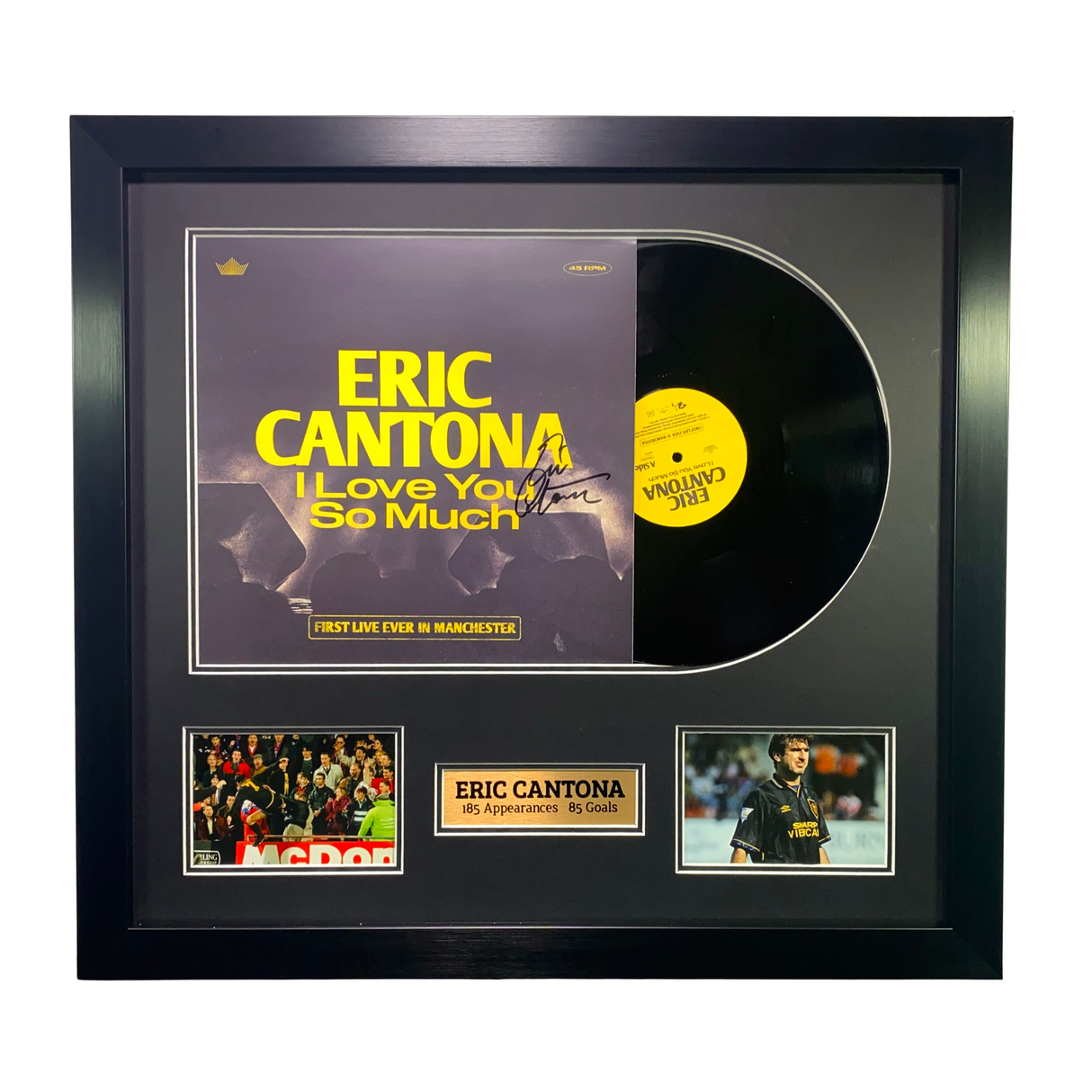 Premium Framed - Eric Cantona Signed "I Love You So Much" Vinyl (L)