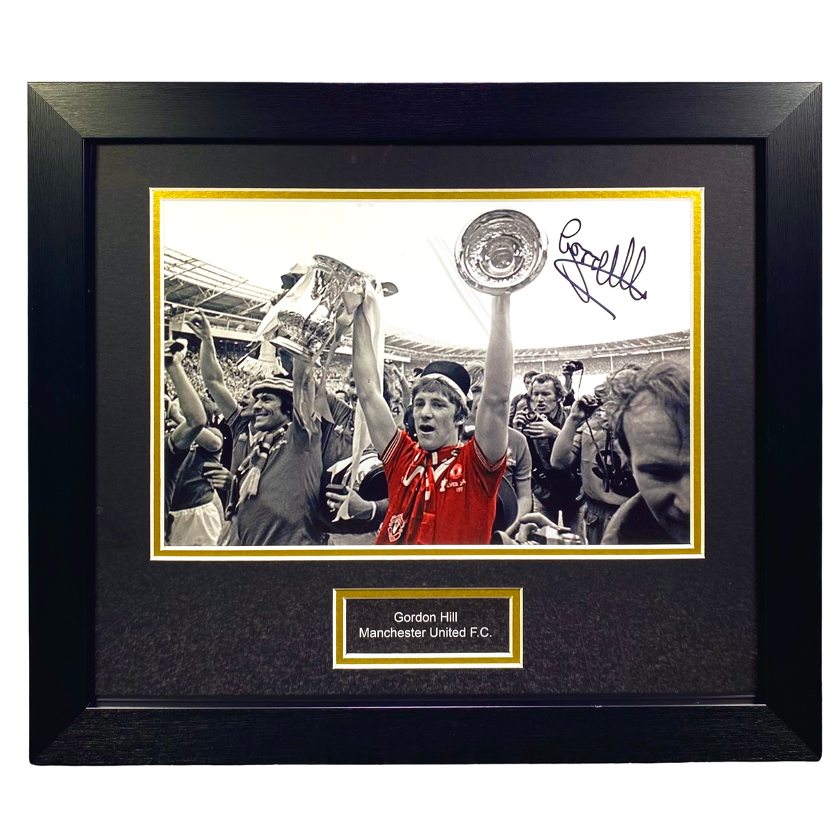 Gordon Hill 1977 FA Cup Final Trophy Signed Photo (Colour) (M)