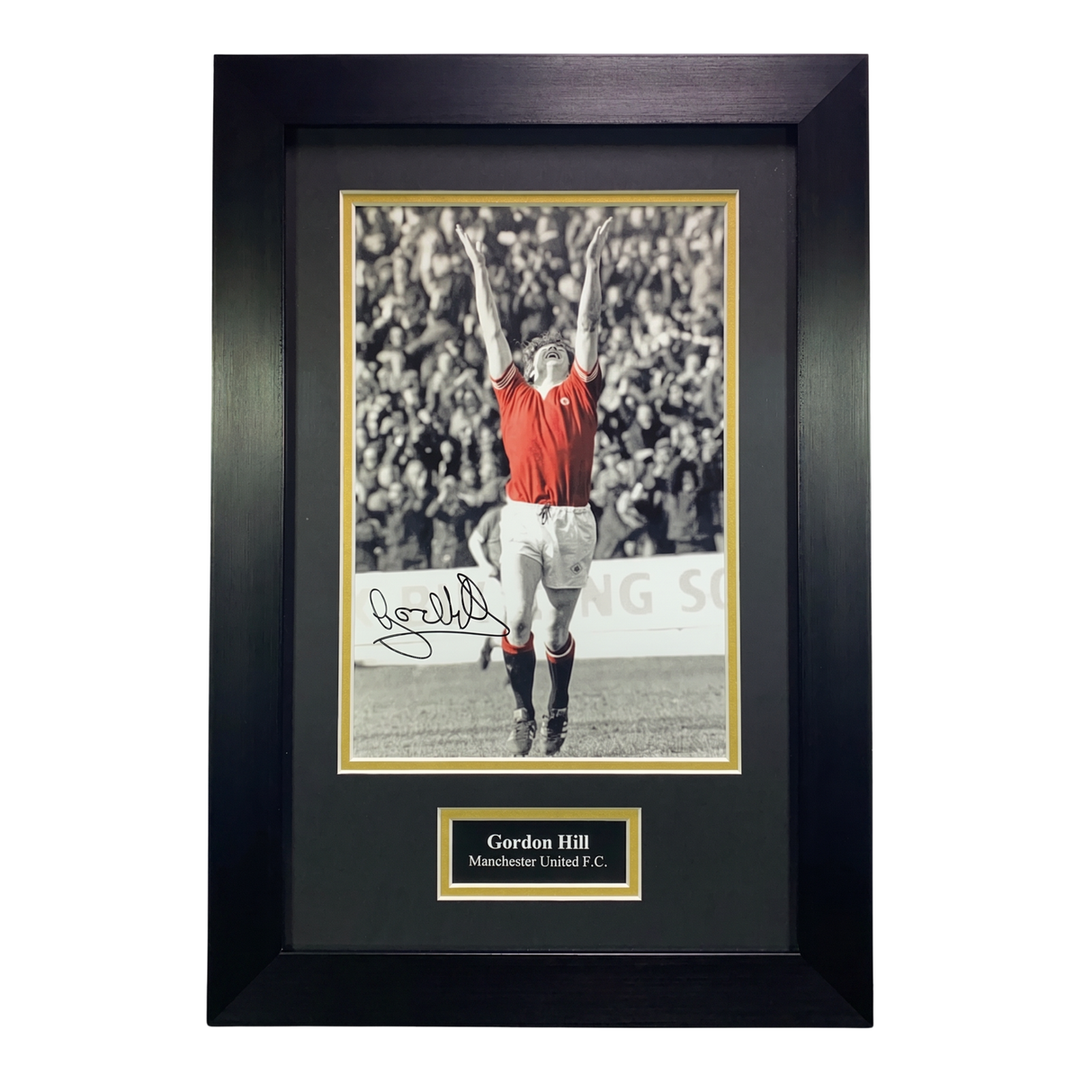 Gordon Hill 1977 Signed Photo - Iconic Celebration (M)
