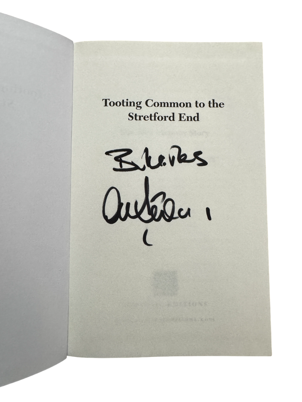 Tooting Common to the Stretford End - The Alex Stepney Story - Signed Book