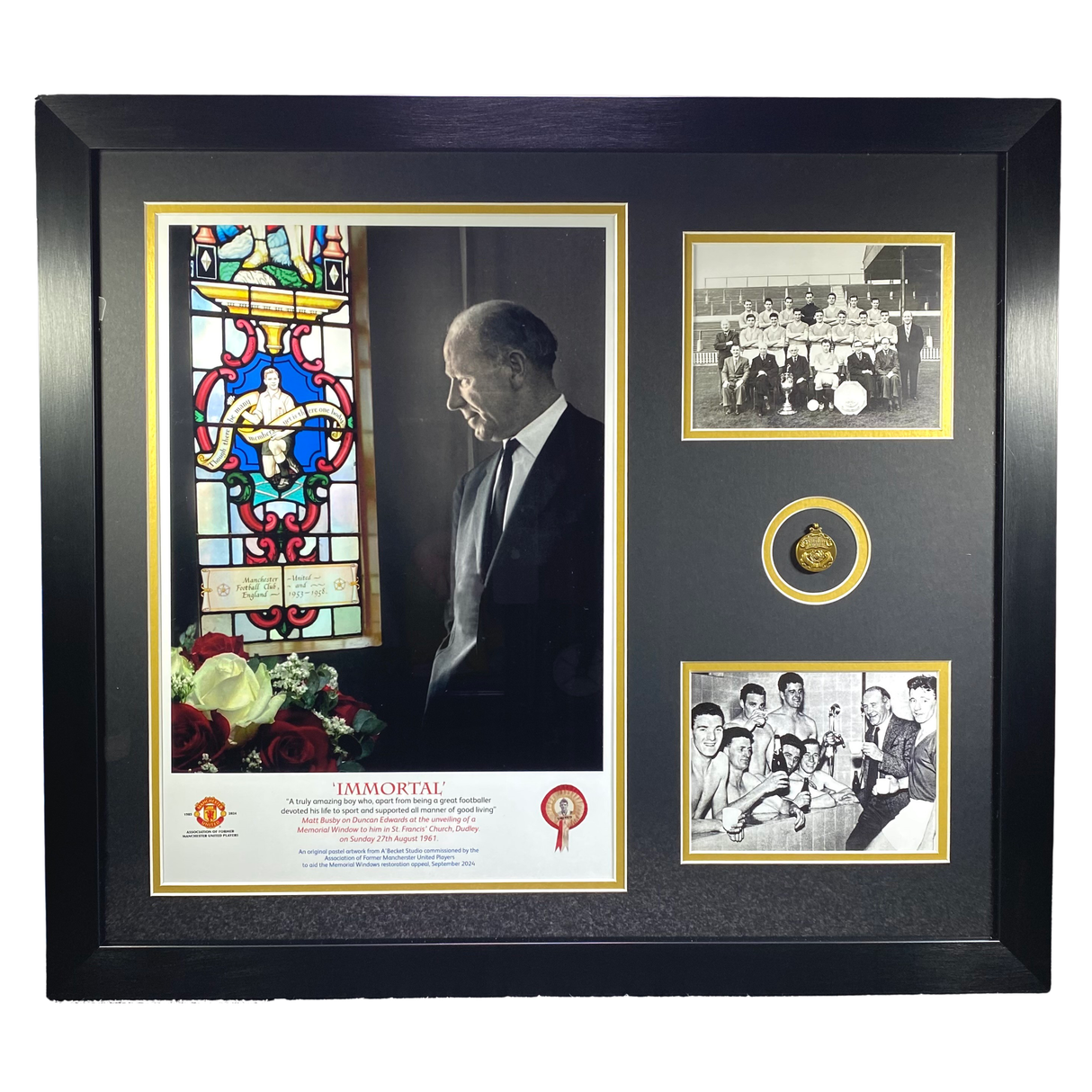 "Immortal" Duncan Edwards with Sir Matt Busby Memorial Print (XL)