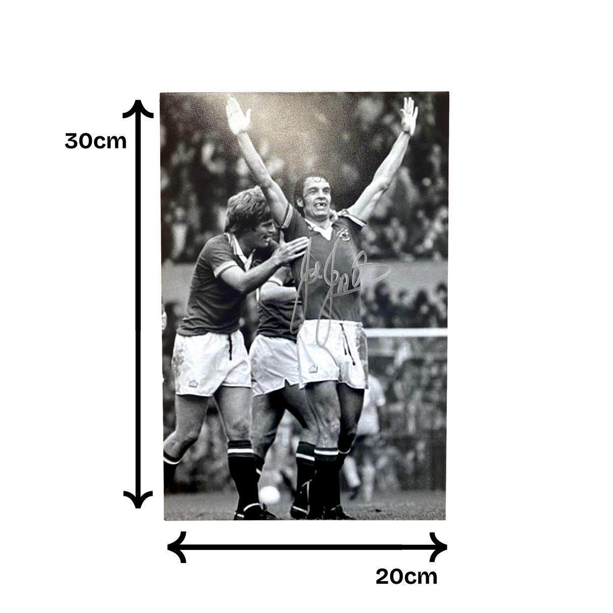 Joe Jordan Celebration Signed Black & White Photo (M)