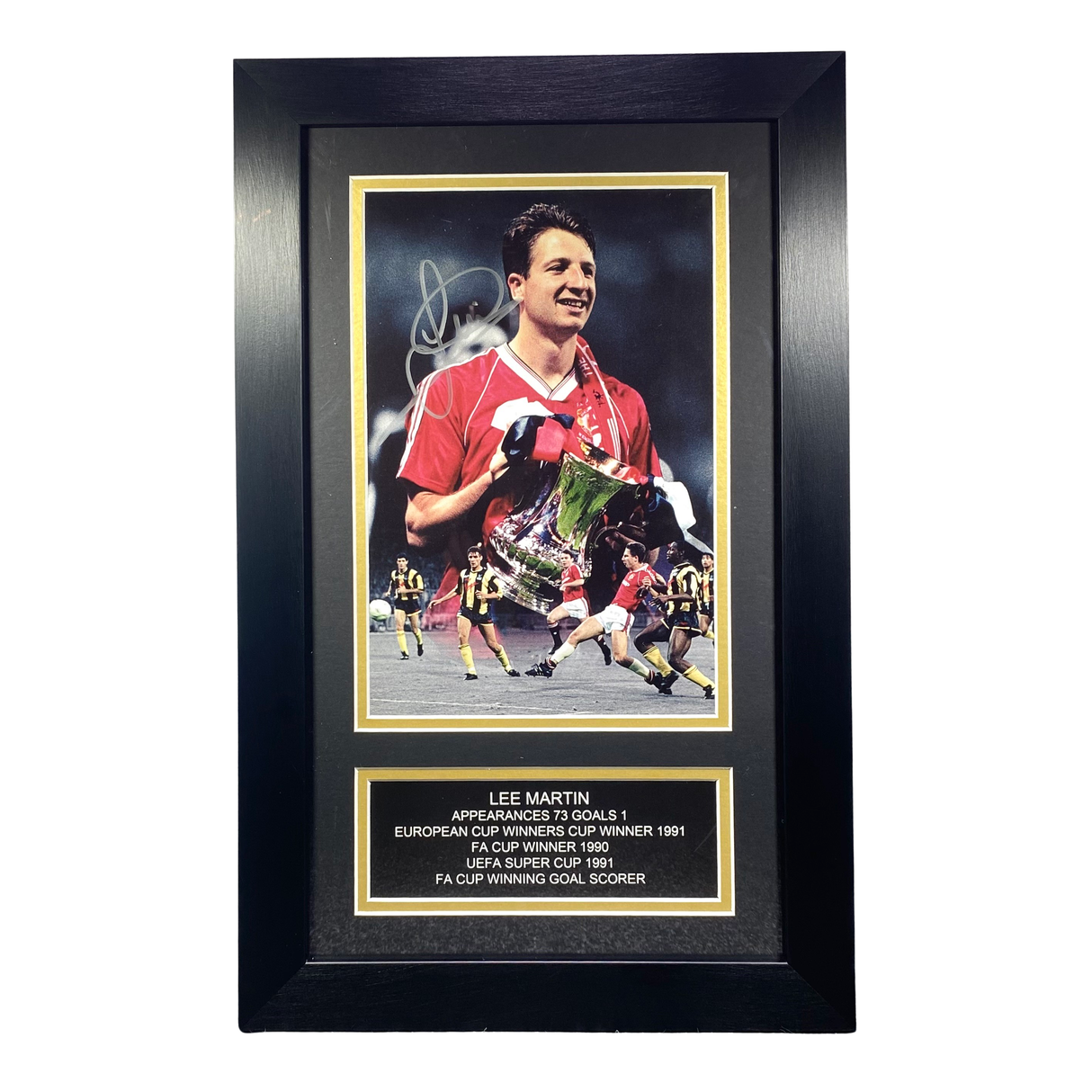 Lee Martin 1990 FA Cup Trophy Signed Photo (M)