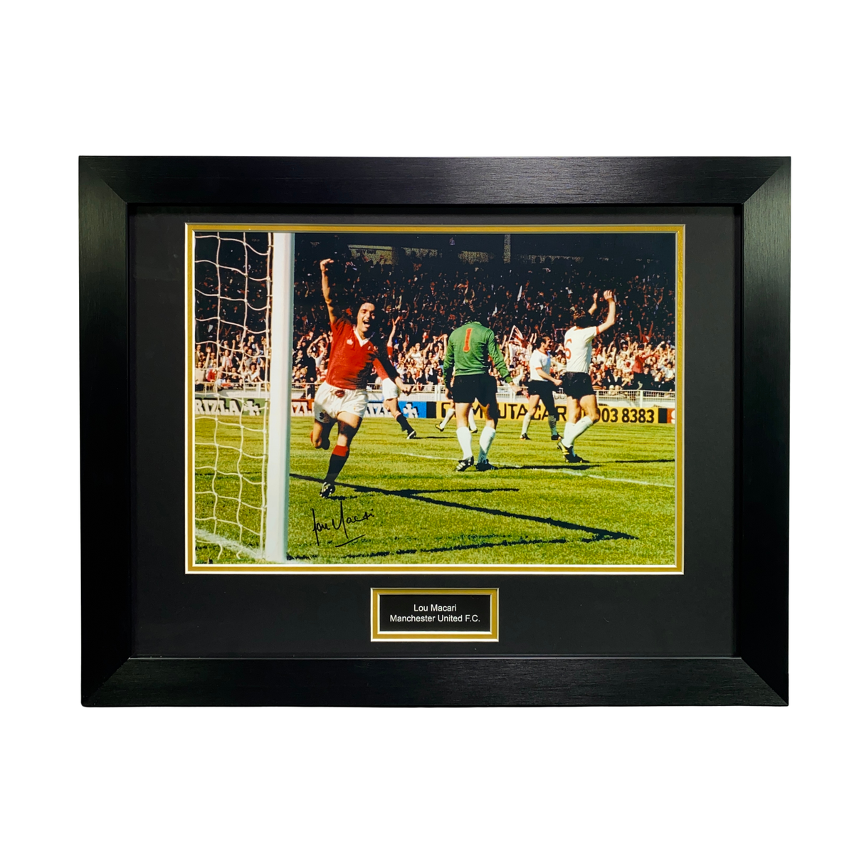 Lou Macari Signed 1977 FA Cup Final Celebration Photo Print (L)
