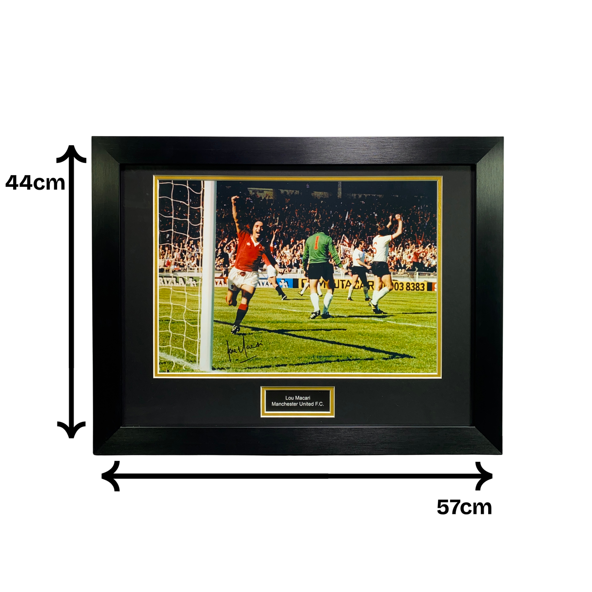Lou Macari Signed 1977 FA Cup Final Celebration Photo Print (L)