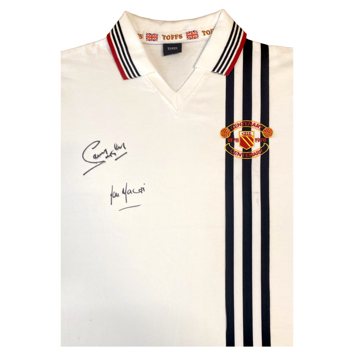 Lou Macari and Sammy Mcllroy Signed Manchester United 1978 Away Shirt