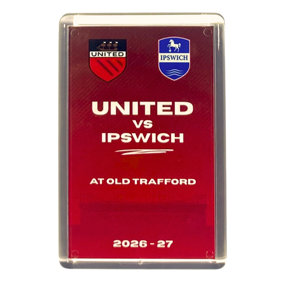 Manchester United v Ipswich 2026-2027 Matchday Fridge Magnet