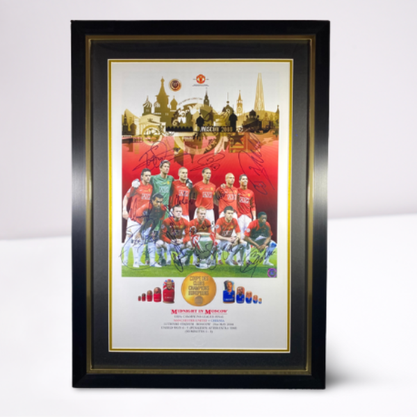 Midnight In Moscow' Print Signed by 2008 UCL Final Starting 11