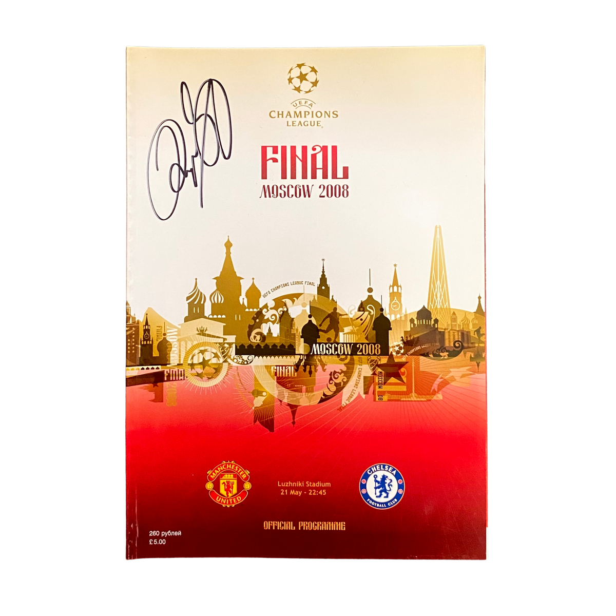 Ryan Giggs Signed Official Matchday Programme 2008 UCL Final (M)