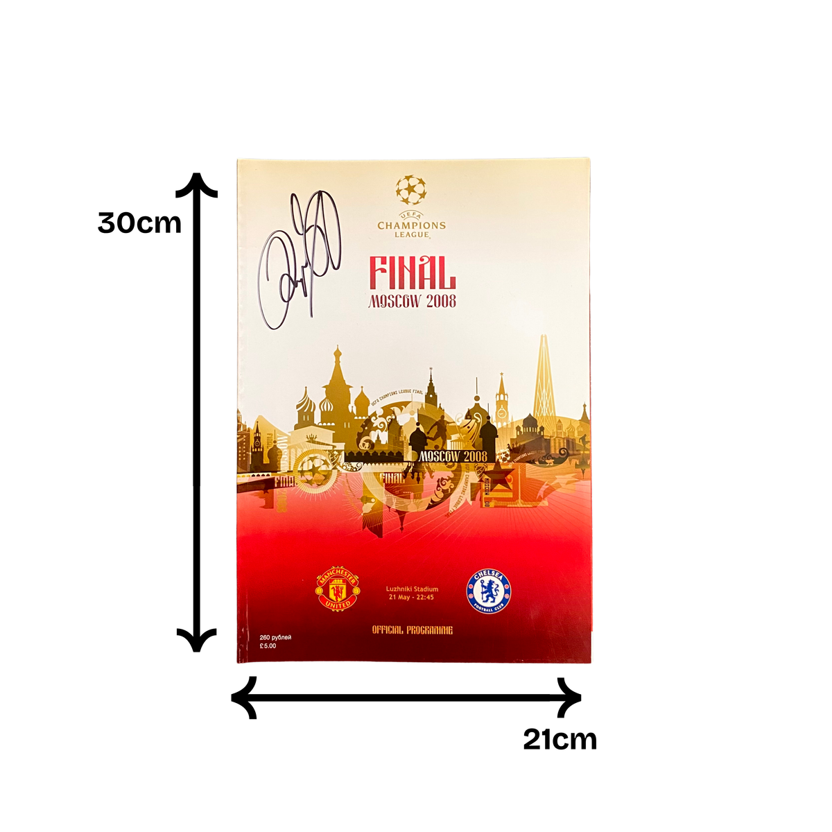 Ryan Giggs Signed Official Matchday Programme 2008 UCL Final (M)
