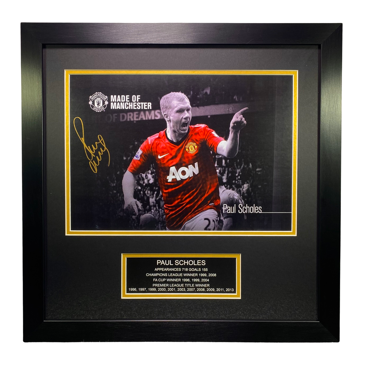 Paul Scholes Made of Manchester Hand Signed Photo Print (L)