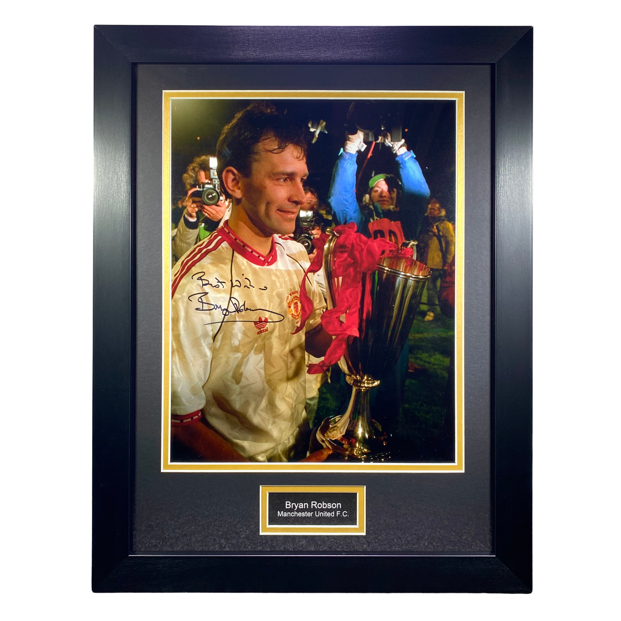 Bryan Robson 1991 ECWC Trophy Signed Photo (L)