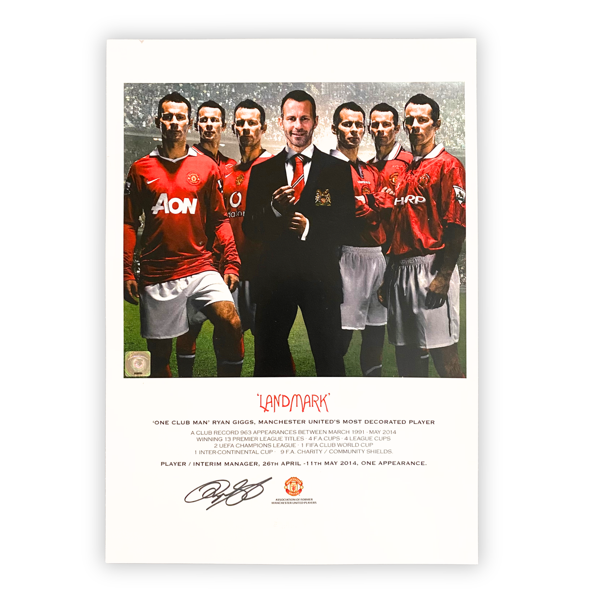 Ryan Giggs Signed "Landmark" Framed Print (Frame M)