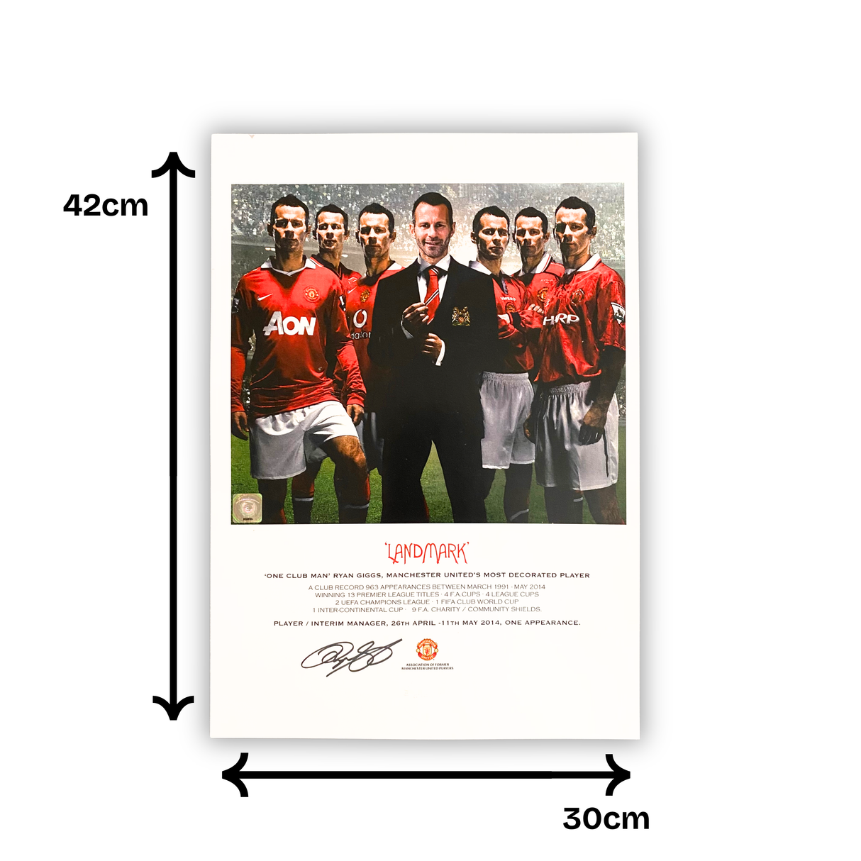 Ryan Giggs Signed "Landmark" Framed Print (Frame M)