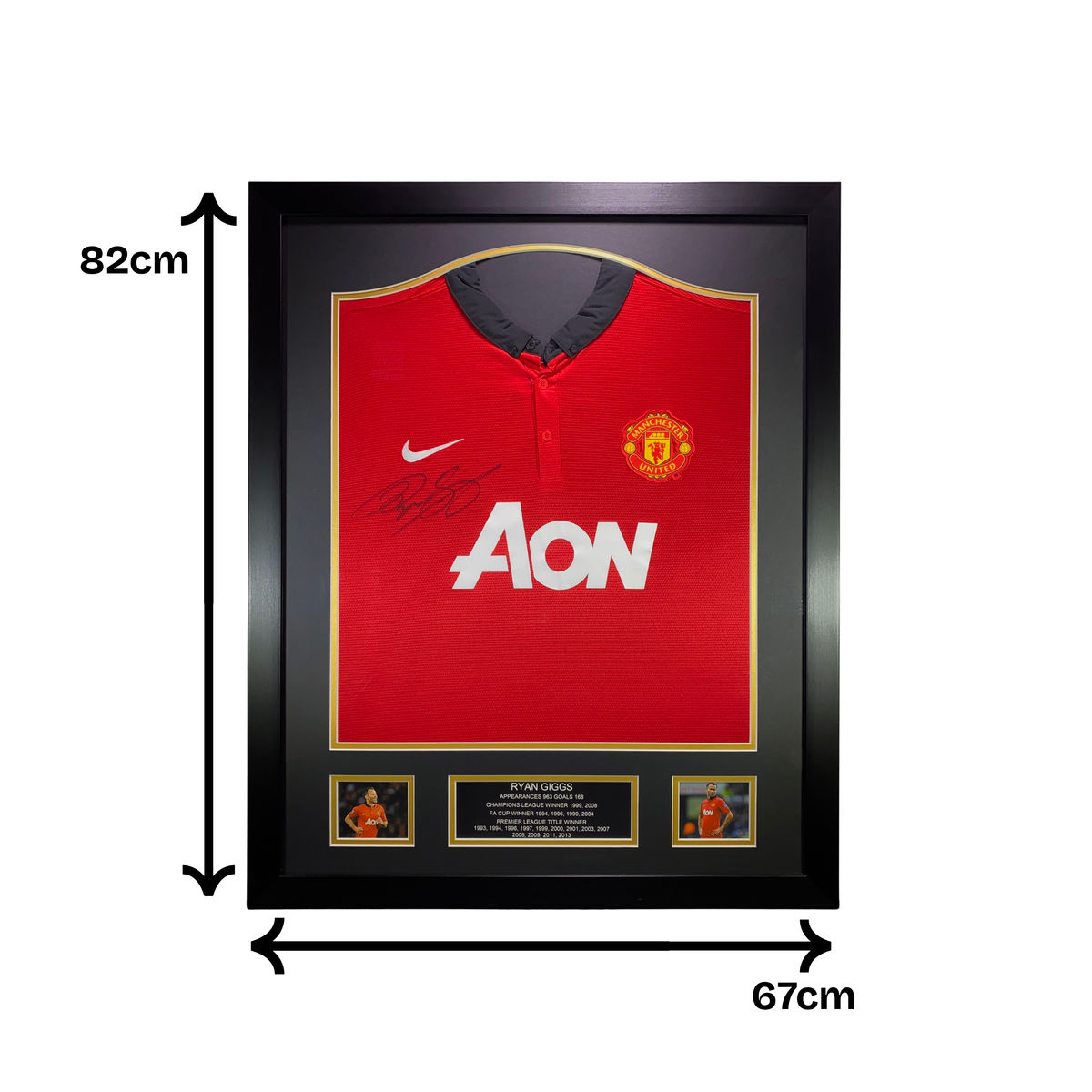 Ryan Giggs Signed Manchester United 2013-2014 AON Framed Home Shirt