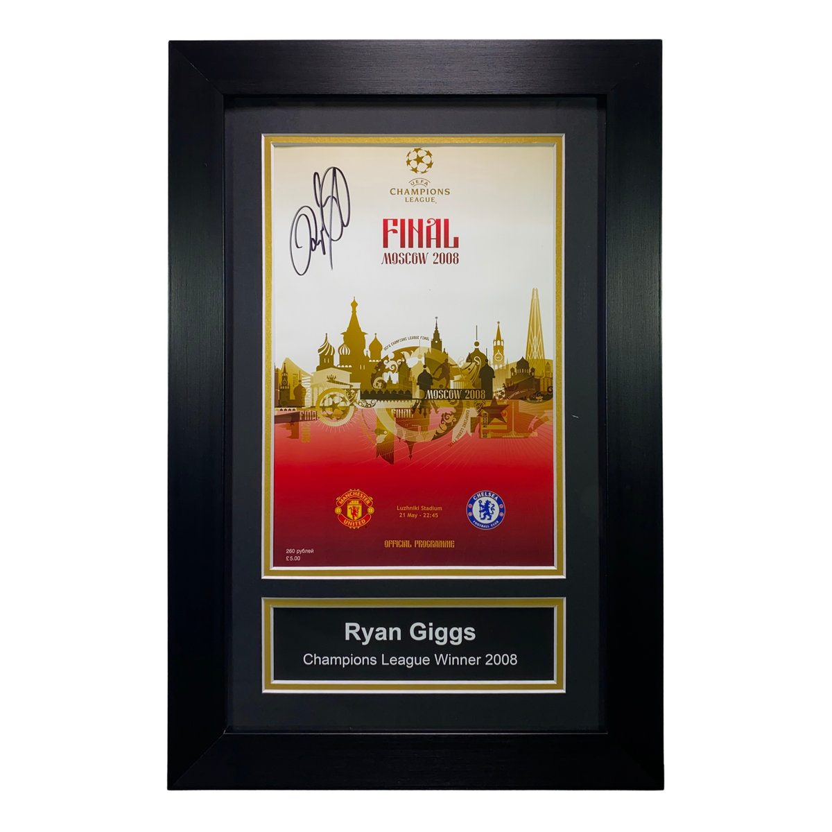Ryan Giggs Signed Official Matchday Programme 2008 UCL Final (M)