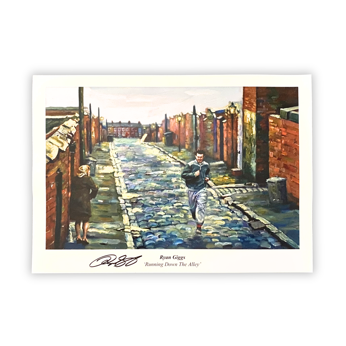 Ryan Giggs Signed "Running Down The Alley" Artwork Print