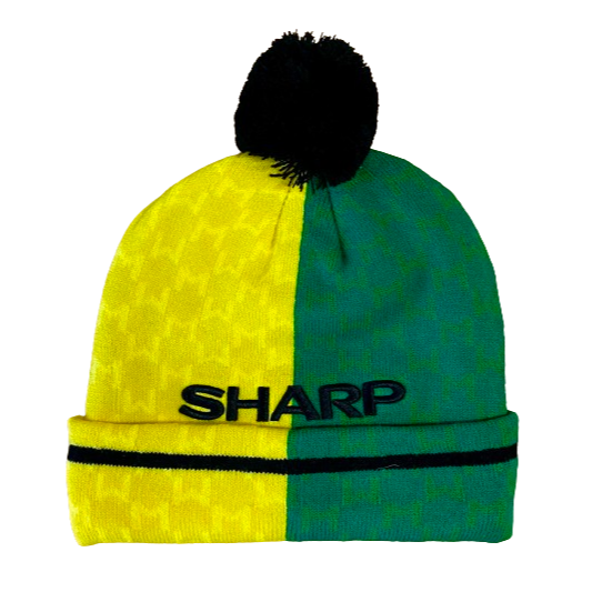 1992 SHARP Green and Gold Bobble Hat