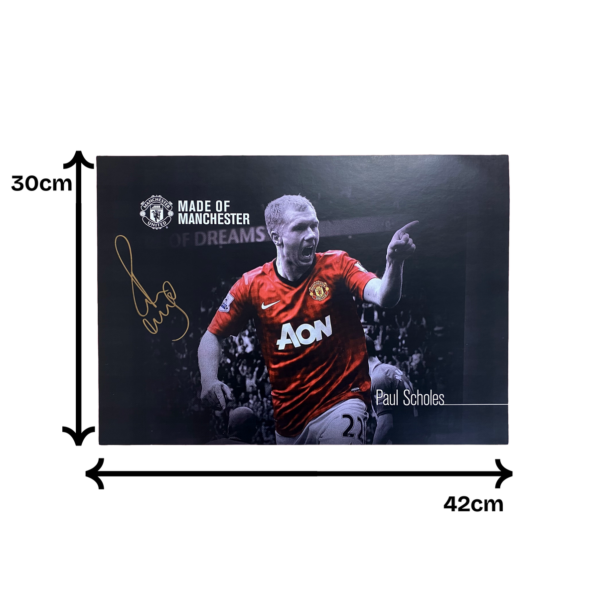 Paul Scholes Made of Manchester Hand Signed Photo Print (L)
